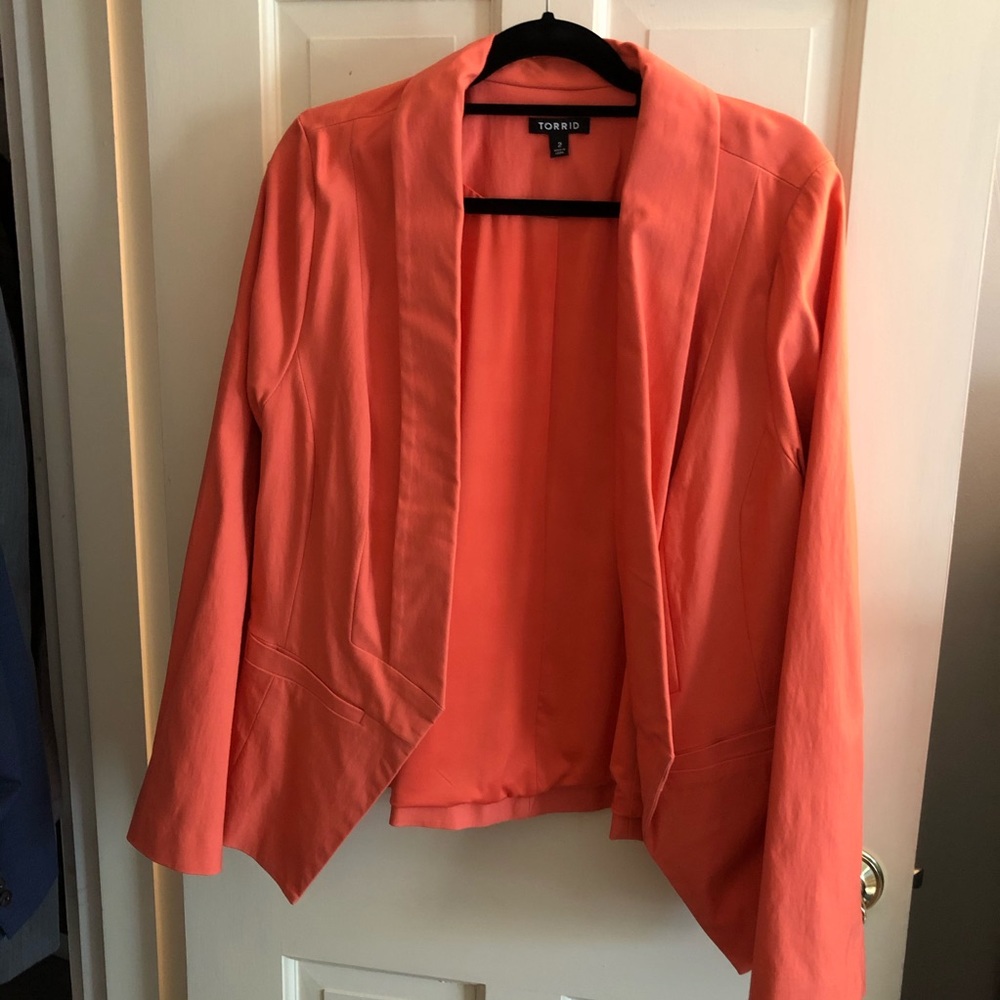 Pastel orange Torrid blazer size 2